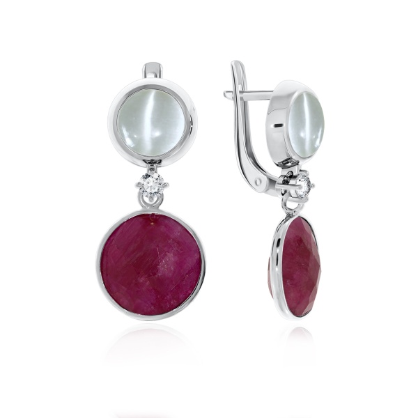 Серьги из серебра с жадом 2340872516-39 от KRASNOE, металл Серебро, вставка Жад