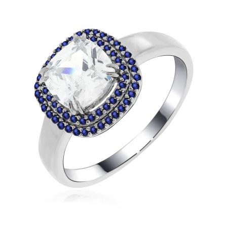 Купить кольцо из серебра с фианитом и ситаллами в интернет-магазине KRASNOE