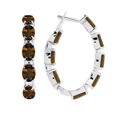 Серьги из серебра с топазами