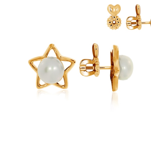 Пусеты из серебра с жемчугами со скидкой