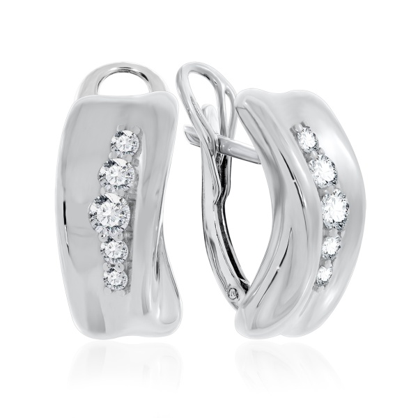 Серьги из серебра с фианитами со скидкой