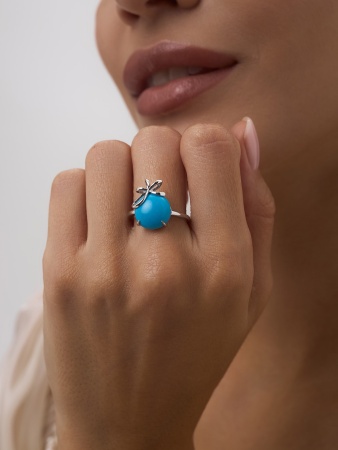 Купить кольца из серебра с бирюзой в интернет-магазине KRASNOE