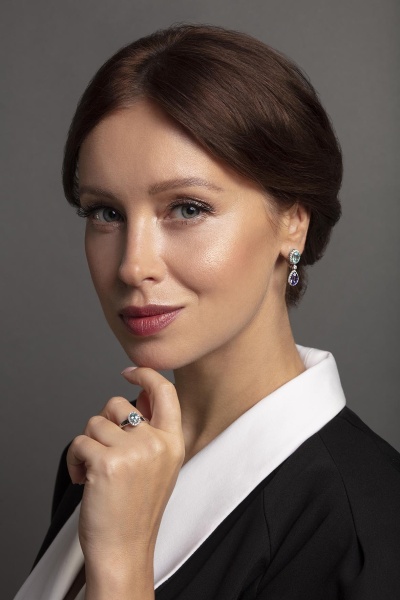 Серьги из золота с турмалинами, танзанитами и бриллиантами branch of love