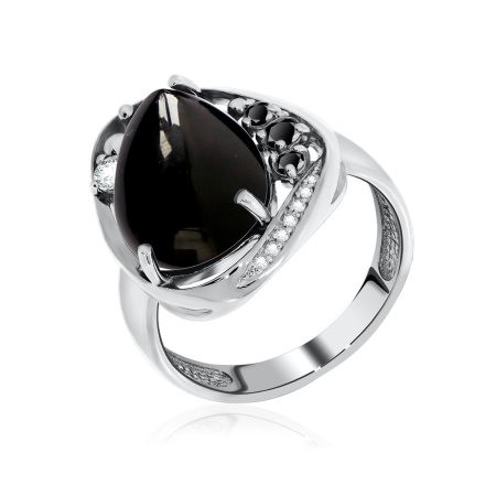 Купить кольцо из серебра с агатом и фианитами в интернет-магазине KRASNOE