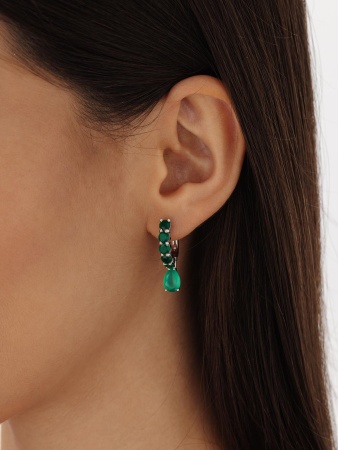 Серьги из серебра с агатами