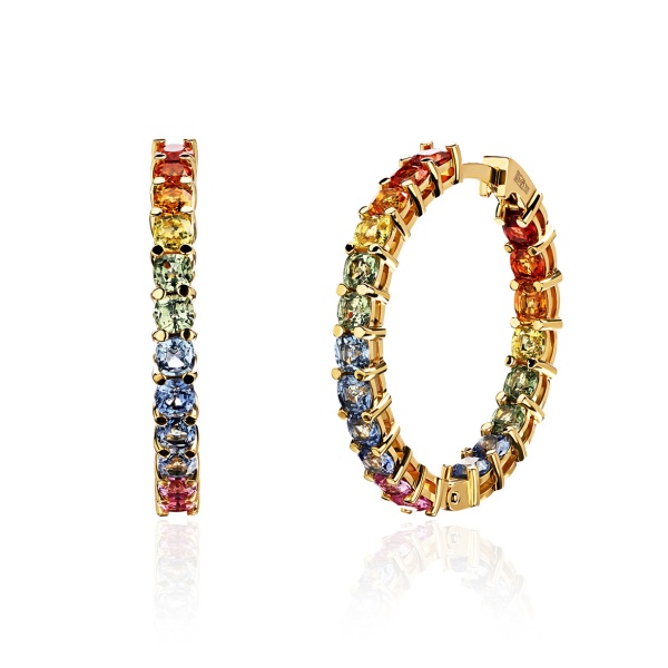 Серьги из золота с мультисапфирами 2400032687-99 от KRASNOE, металл Золото, вставка Сапфир