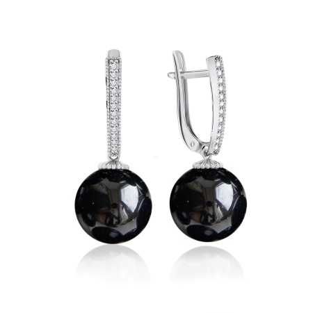 Серьги из серебра с агатами и фианитами 2340390822л-20 от KRASNOE, металл Серебро, вставка Агат