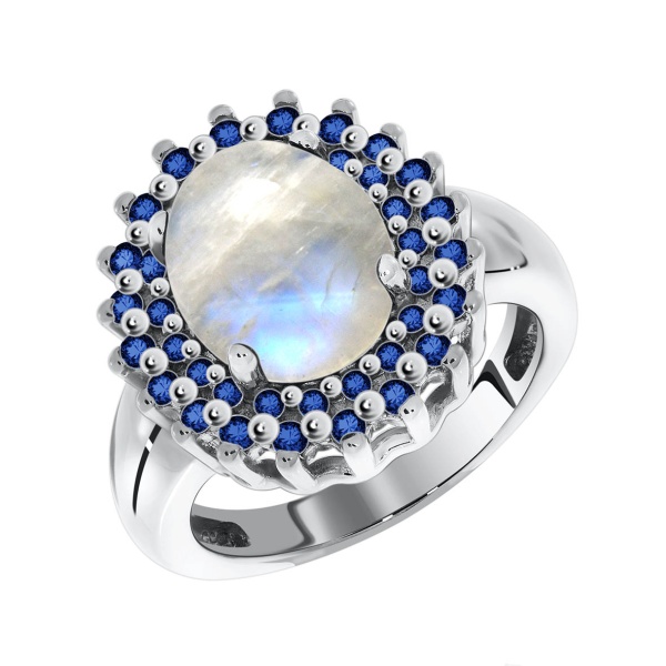 Купить кольцо из серебра с лунным каменем в интернет-магазине KRASNOE