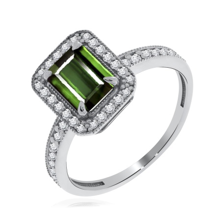 Купить кольцо из серебра с ситаллом и фианитами в интернет-магазине KRASNOE