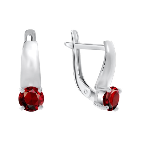 Серьги из серебра с гранатами 2340150255 от KRASNOE, металл Серебро, вставка Гранат