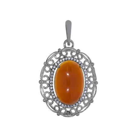Купить подвеска из серебра с агатом и фианитами