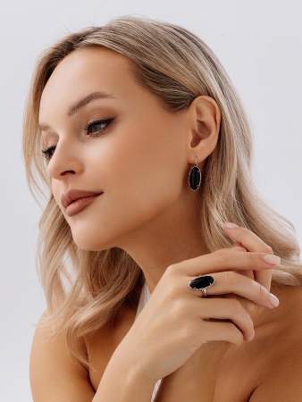 Серьги из серебра с агатами 2340395775-20 от KRASNOE, металл Серебро, вставка Агат