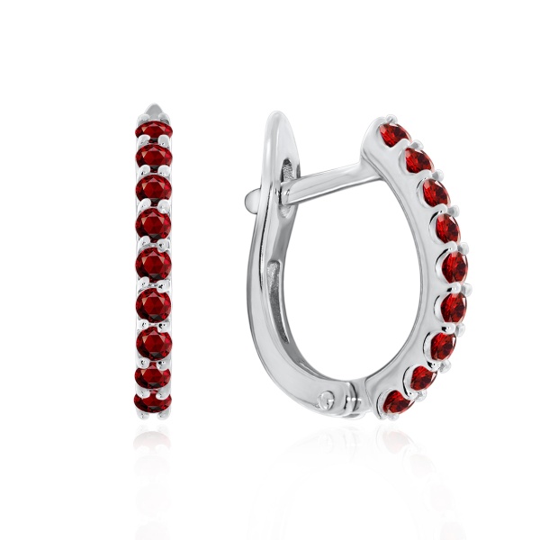 Серьги из серебра с гранатом 2340151315-1 от KRASNOE, металл Серебро, вставка Гранат