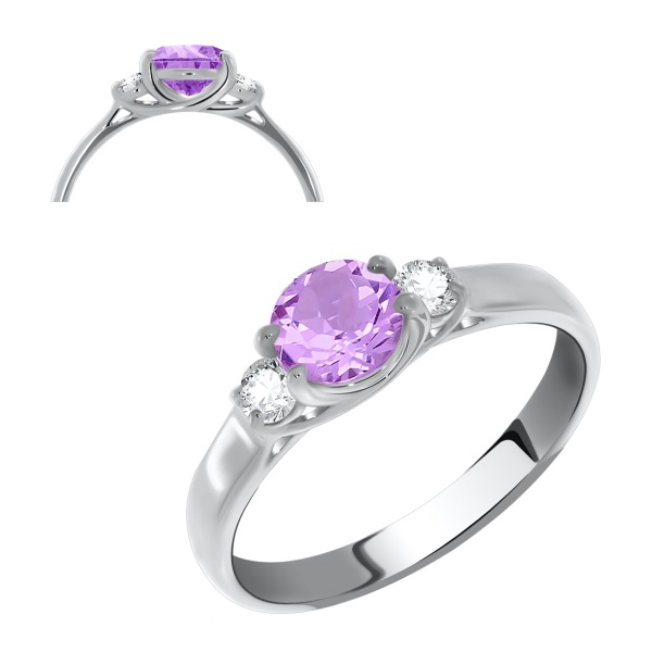 Кольцо из серебра с аметист со скидкой