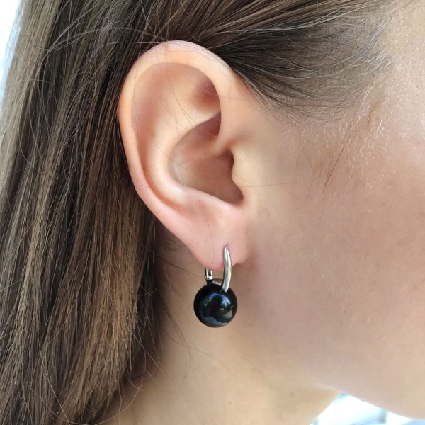 Серьги из серебра с агатами 2340394318-20 от KRASNOE, металл Серебро, вставка Агат