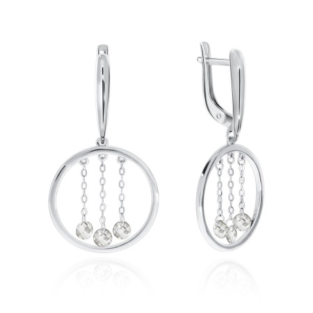 Серьги из серебра с фианитами со скидкой
