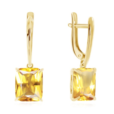 Серьги из серебра с цитринами