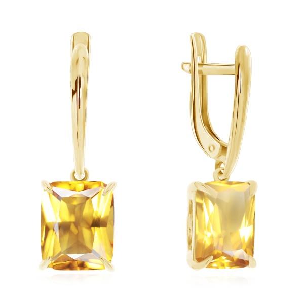 Серьги из серебра с цитринами