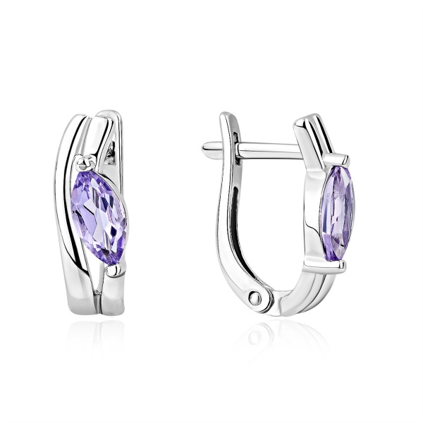 Серьги из серебра с аметистами