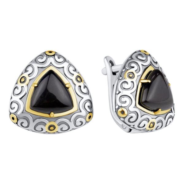 Серьги из серебра с агатами