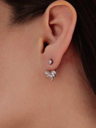 Серьги из серебра с фианитами 2340205392 от KRASNOE, металл Серебро, вставка Фианит