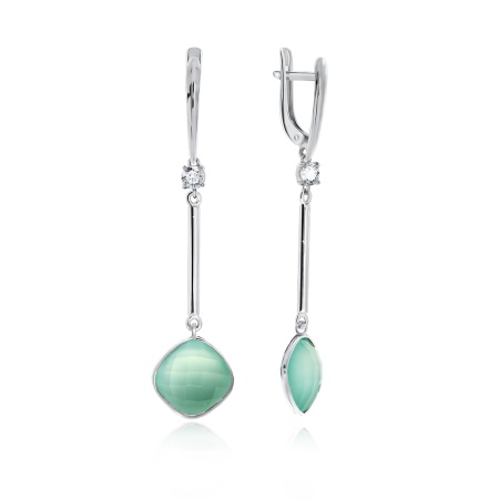 Серьги из серебра с агатами и фианитами 2340392929-61 от KRASNOE, металл Серебро, вставка Агат