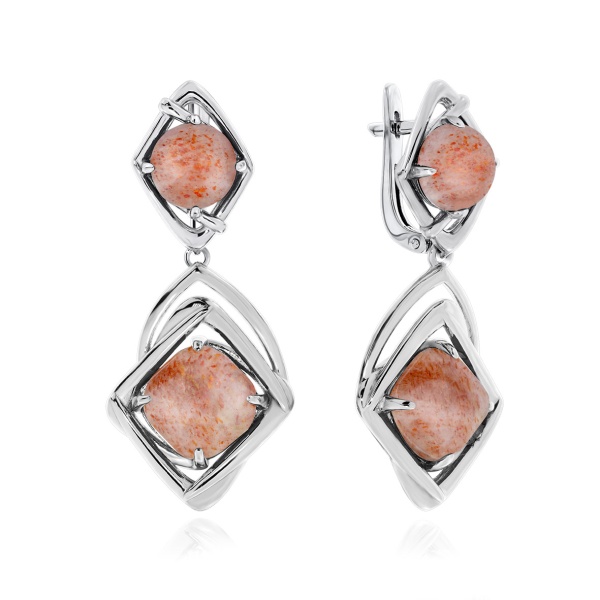 Серьги из серебра 2340С20950 от KRASNOE, металл Серебро, вставка Солнечник