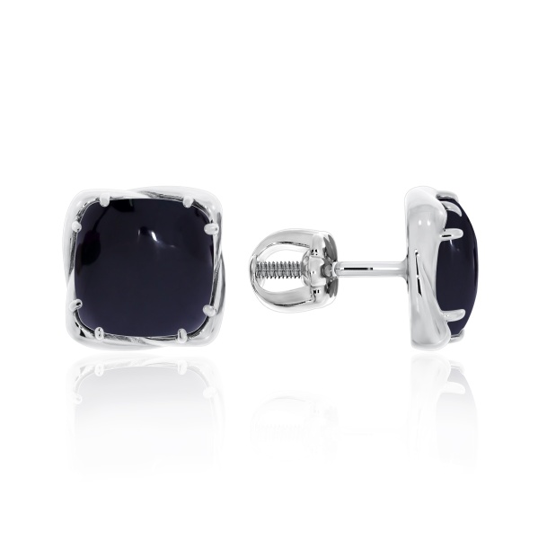 Пусеты из серебра с агатами Пусеты из серебра с агатами