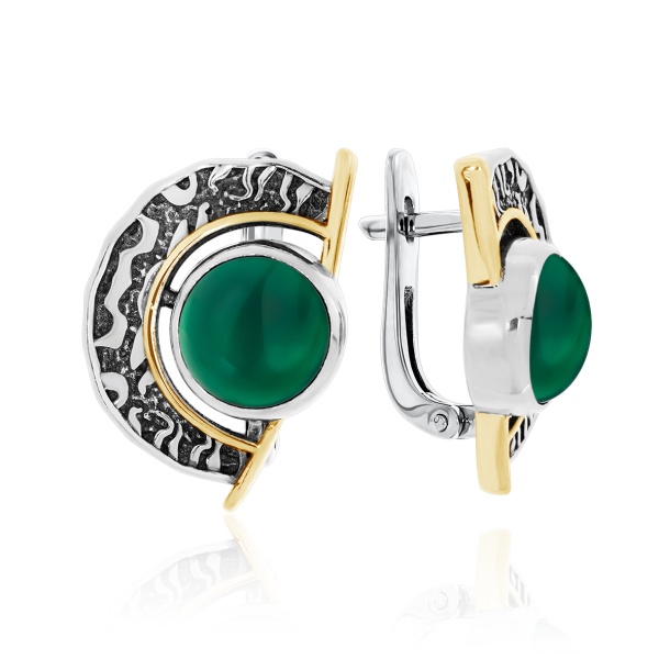 Серьги из серебра с агатами 2317392390-60 от KRASNOE, металл Серебро, вставка Агат