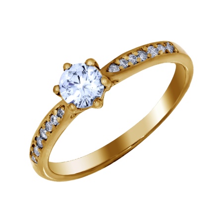 Кольцо из серебра с фианитами со скидкой