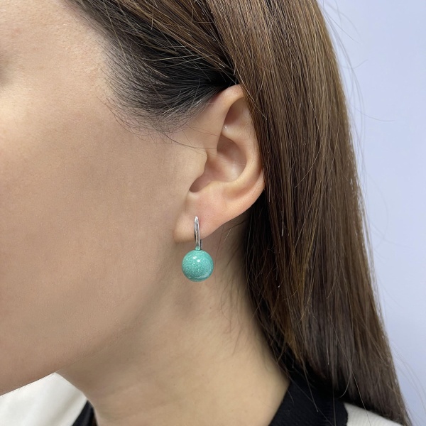 Серьги из серебра с бирюзой 2340311557-1 от KRASNOE, металл Серебро, вставка Бирюза
