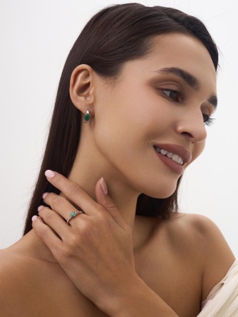 Серьги из серебра с агатами 2340391878-60 от KRASNOE, металл Серебро, вставка Агат