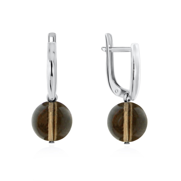 Серьги из серебра  2340100307-3 от KRASNOE, металл Серебро, вставка Раухтопаз