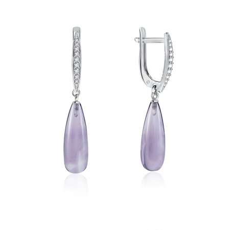 Серьги из серебра с аметист 2340060336л от KRASNOE, металл Серебро, вставка 