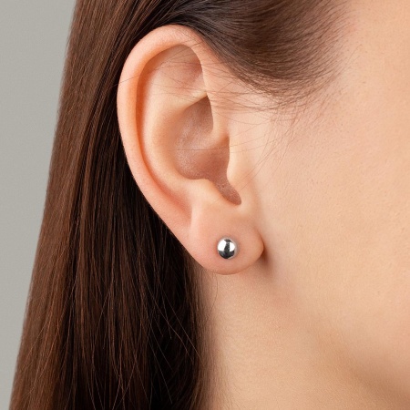 Пусеты из серебра с фианитами