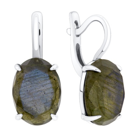 Серьги из серебра с лабрадоритами