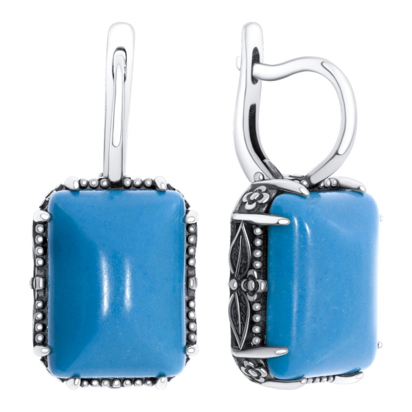 Серьги из серебра с бирюзой 2310275703 от KRASNOE, металл Серебро, вставка Бирюза i Серьги из серебра с бирюзой 2310275703 от KRASNOE, металл Серебро, вставка Бирюза i