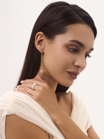 Серьги из серебра с кварцем