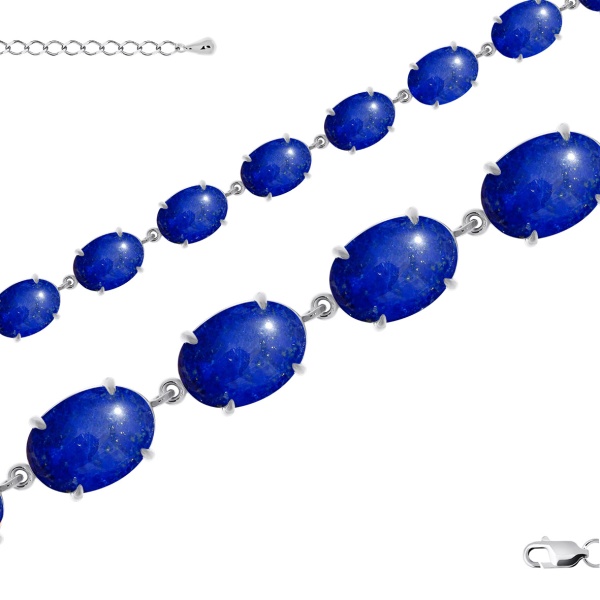 Купить браслет из серебра с лазуритами