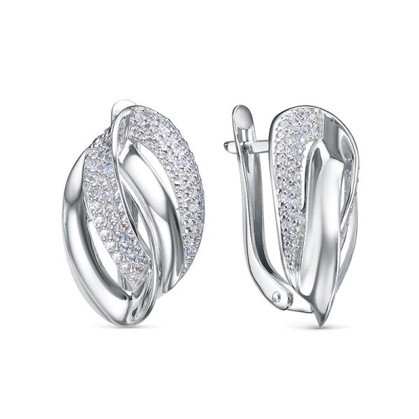 Серьги из серебра с1205696 от KRASNOE, металл Серебро, вставка Фианит