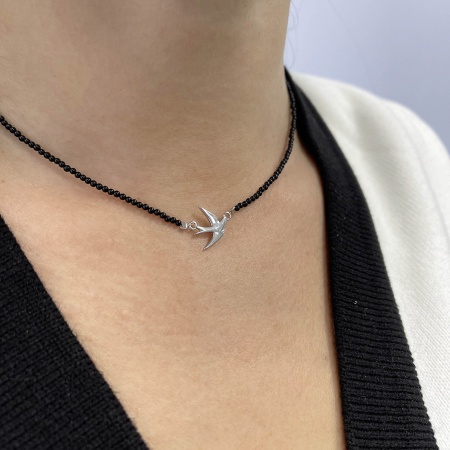 Колье из серебра с агатами