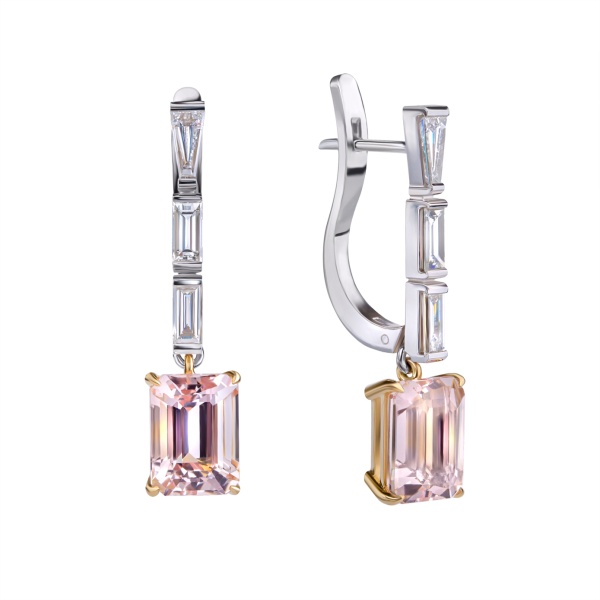 Серьги из золота с морганитами и бриллиантами mystery story