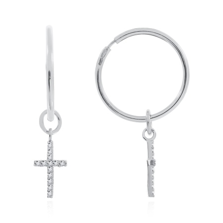 Серьги из серебра с фианитами