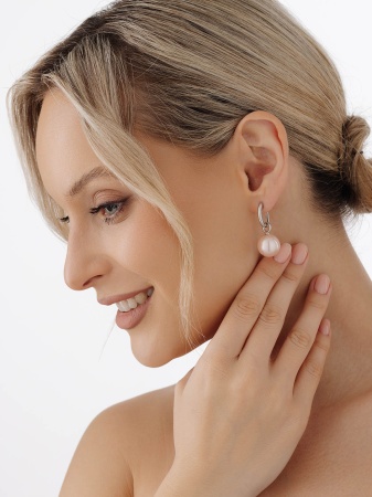 Серьги из серебра с жемчугом