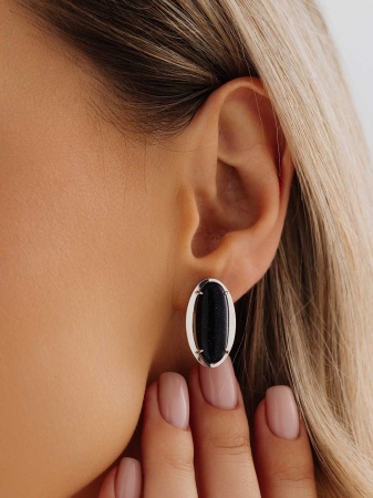 2340361974 Серьги (Ag 925) 2340361974 от KRASNOE, металл Серебро, вставка Авантюрин Синт.