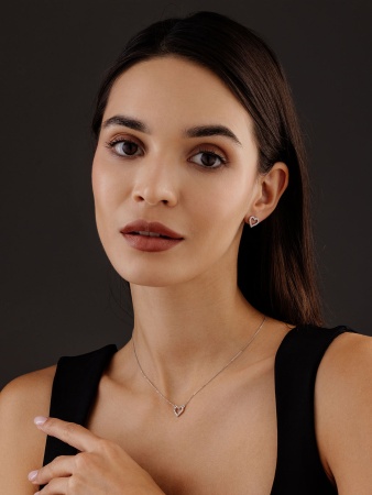 пусет из серебра с фианитом 2340205284л от KRASNOE, металл Серебро, вставка Фианит