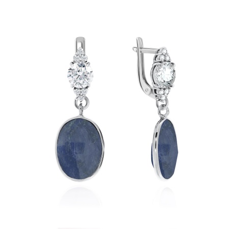 Серьги из серебра с агатом 2340392924-80 от KRASNOE, металл Серебро, вставка Агат