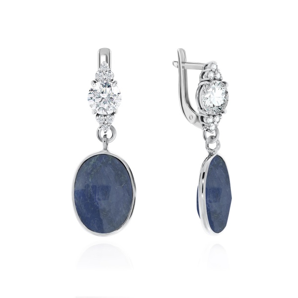 Серьги из серебра с агатом 2340392924-80 от KRASNOE, металл Серебро, вставка Агат