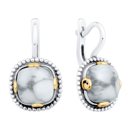 Серьги из серебра с кахолонгом