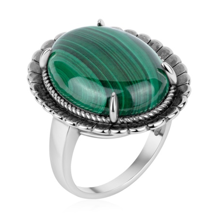 Купить кольцо из серебра с малахитом в интернет-магазине KRASNOE